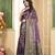 pemium purple and dark purple pure satin all over woven zari design wedding and party wear saree with blouse