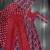 red cotton readymade anarkali suit with floral printed work