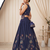 Navy Blue Embroidered Chaniya Choli Set for Navratri & Garba with Mirror Work Koti Blouse