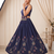 Navy Blue Embroidered Chaniya Choli Set for Navratri & Garba with Mirror Work Koti Blouse