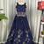 Navy Blue Embroidered Chaniya Choli Set for Navratri & Garba with Mirror Work Koti Blouse