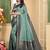pemium light bottole green and dark green pure satin all over woven zari design wedding and party wear saree with blouse