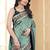 pemium light bottole green and dark green pure satin all over woven zari design wedding and party wear saree with blouse