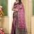 pemium pink and dark maroon pure satin all over woven zari design wedding and party wear saree with blouse