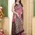 pemium pink and dark maroon pure satin all over woven zari design wedding and party wear saree with blouse