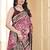 pemium pink and dark maroon pure satin all over woven zari design wedding and party wear saree with blouse