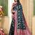 pemium dark firozi and rani pink pure satin all over woven zari design wedding and party wear saree with blouse