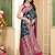 pemium dark firozi and rani pink pure satin all over woven zari design wedding and party wear saree with blouse