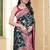 pemium dark firozi and rani pink pure satin all over woven zari design wedding and party wear saree with blouse