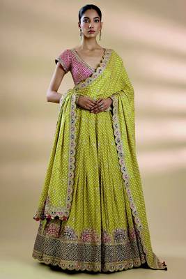 GAJI SILK TRENDY WEDDING WEAR LAHENGHA  1