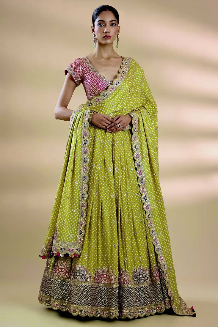 GAJI SILK TRENDY WEDDING WEAR LAHENGHA 