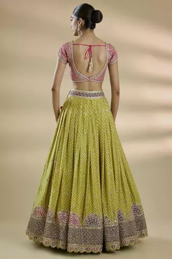 GAJI SILK TRENDY WEDDING WEAR LAHENGHA 