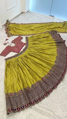 GAJI SILK TRENDY WEDDING WEAR LAHENGHA  3