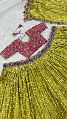 GAJI SILK TRENDY WEDDING WEAR LAHENGHA  4
