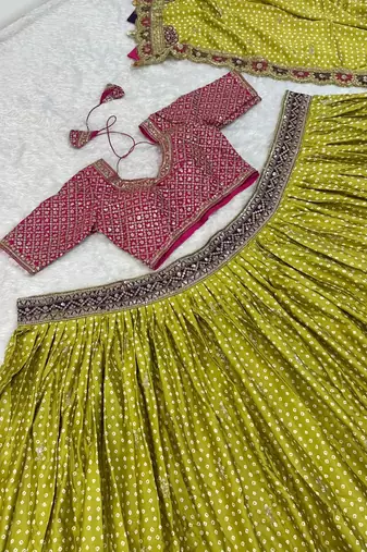 GAJI SILK TRENDY WEDDING WEAR LAHENGHA 