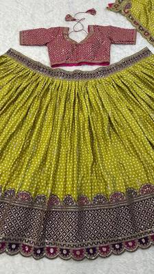 GAJI SILK TRENDY WEDDING WEAR LAHENGHA  6