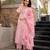 pink embroidered chanderi silk kurta pant dupatta set