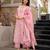 pink embroidered chanderi silk kurta pant dupatta set
