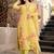 yellow embroidered chanderi silk kurta pant dupatta set