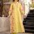 yellow embroidered chanderi silk kurta pant dupatta set