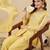 Yellow embroidered crunchy silk kurta plazzo dupatta set