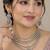 Baby pink mehandi-plated agate stone necklace set with earrings & maang tikka