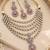 Baby pink mehandi-plated agate stone necklace set with earrings & maang tikka