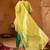 Yellow embroidered chinon silk kurta pant dupatta set