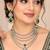 Green mehandi-plated agate stone necklace set with earrings & maang tikka