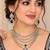 Blue mehandi-plated agate stone necklace set with earrings & maang tikka