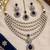 Blue mehandi-plated agate stone necklace set with earrings & maang tikka