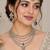 Maroon mehandi-plated agate stone necklace set with earrings & maang tikka
