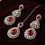 Maroon mehandi-plated agate stone necklace set with earrings & maang tikka