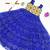 Blue georgette readymade navratri anarkali suit with bandhej & mirror work