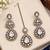 White mehandi-plated agate stone necklace set with earrings & maang tikka