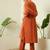 Rust embroidered silk blend kurta pant dupatta set