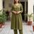 Women's Long Flared V-Neck with Button Details Anarkali shape Empire Waist,Kurta Pant Set