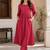 Women's Long Flared Anarkali Shape Waist Kurta Pant Set