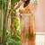 esha linen saree with lotus weave and hand embroidery