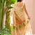 esha linen saree with lotus weave and hand embroidery