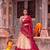 Women Bandhej Print Tasar Silk Lehenga Choli Set with Gamthi Embroidery Blouse - Free Size