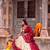 Women Bandhej Print Tasar Silk Lehenga Choli Set with Gamthi Embroidery Blouse - Free Size