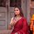 Women Bandhej Print Tasar Silk Lehenga Choli Set with Gamthi Embroidery Blouse - Free Size