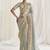 Designer grey viscose fabric saree with grey viscose blouse fabric