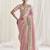 Designer pink viscose fabric saree with pink viscose blouse fabric