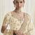 Designer cream viscose fabric saree with cream viscose blouse fabric
