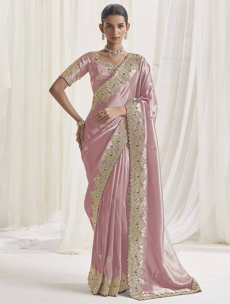 Designer purple viscose fabric saree with purple viscose blouse fabric