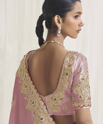 Designer purple viscose fabric saree with purple viscose blouse fabric 3