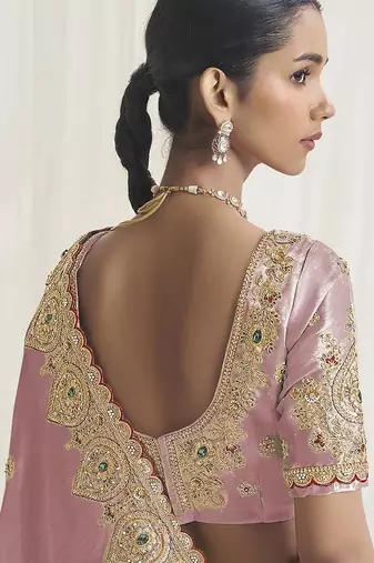 Designer purple viscose fabric saree with purple viscose blouse fabric