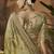 Designer green tissue fabric saree with green tissue blouse fabric